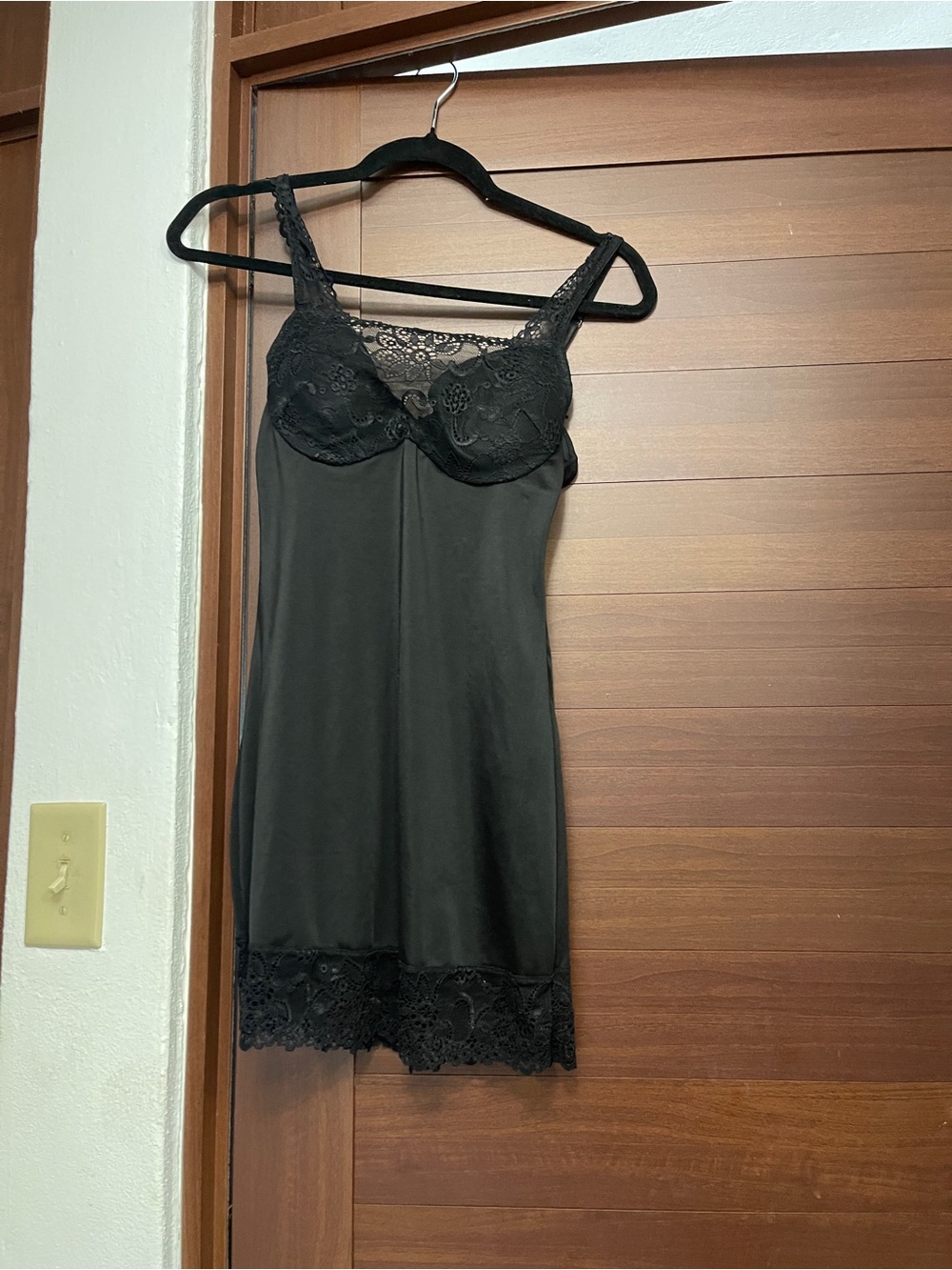 Black Lace-Trim Slip